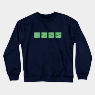 Synthesizer Waveforms Green Crewneck Sweatshirt